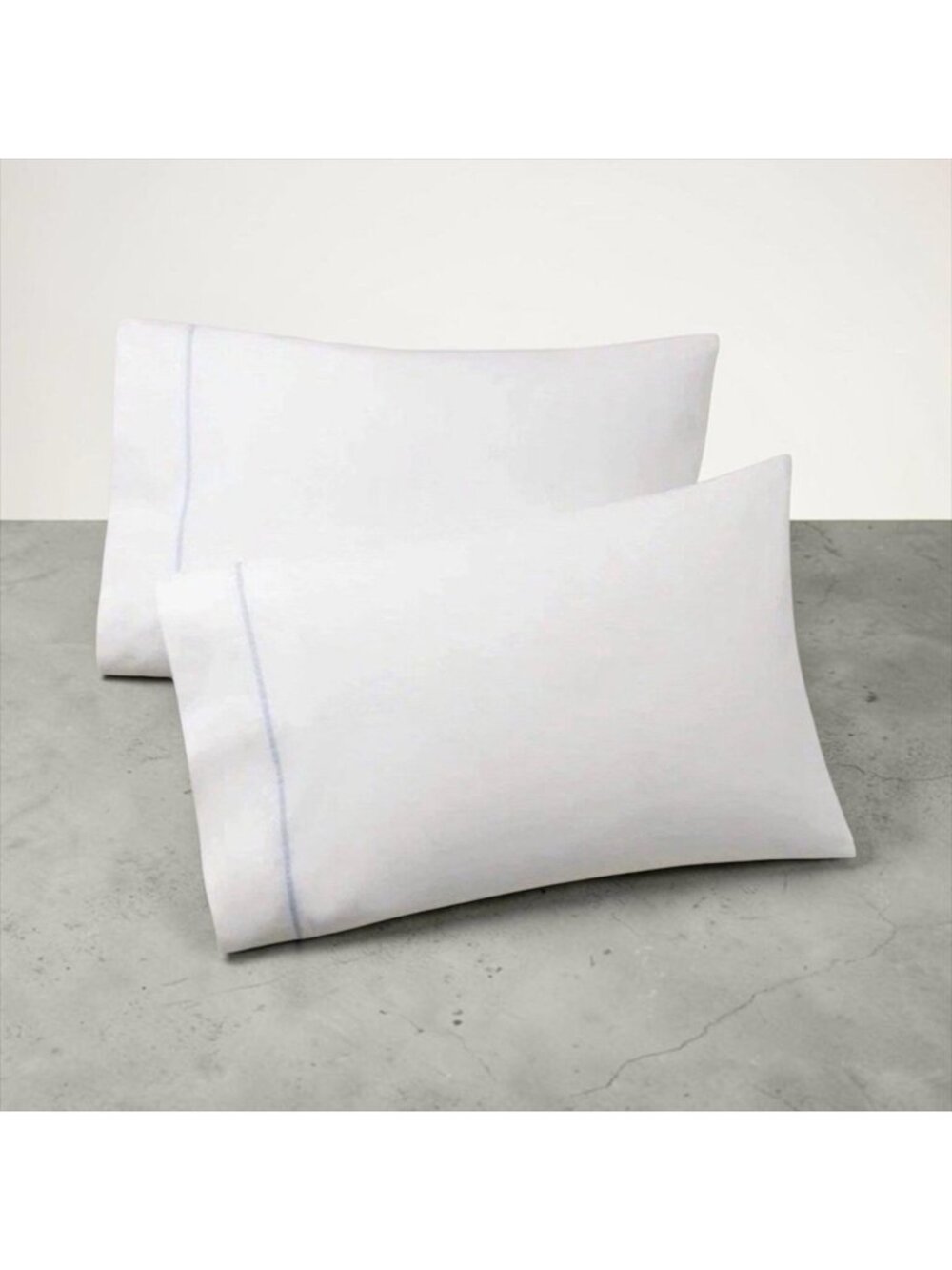 New Ralph Lauren Palmer Percale 2 STND Pillowcases Organic Cotton Sky Blu Stripe